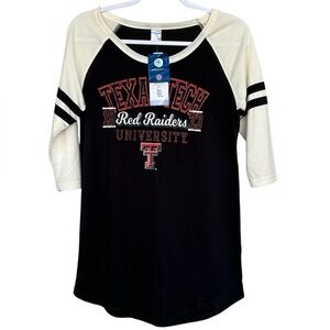 New Texas Tech Red Raiders Black and Cream Top Size S